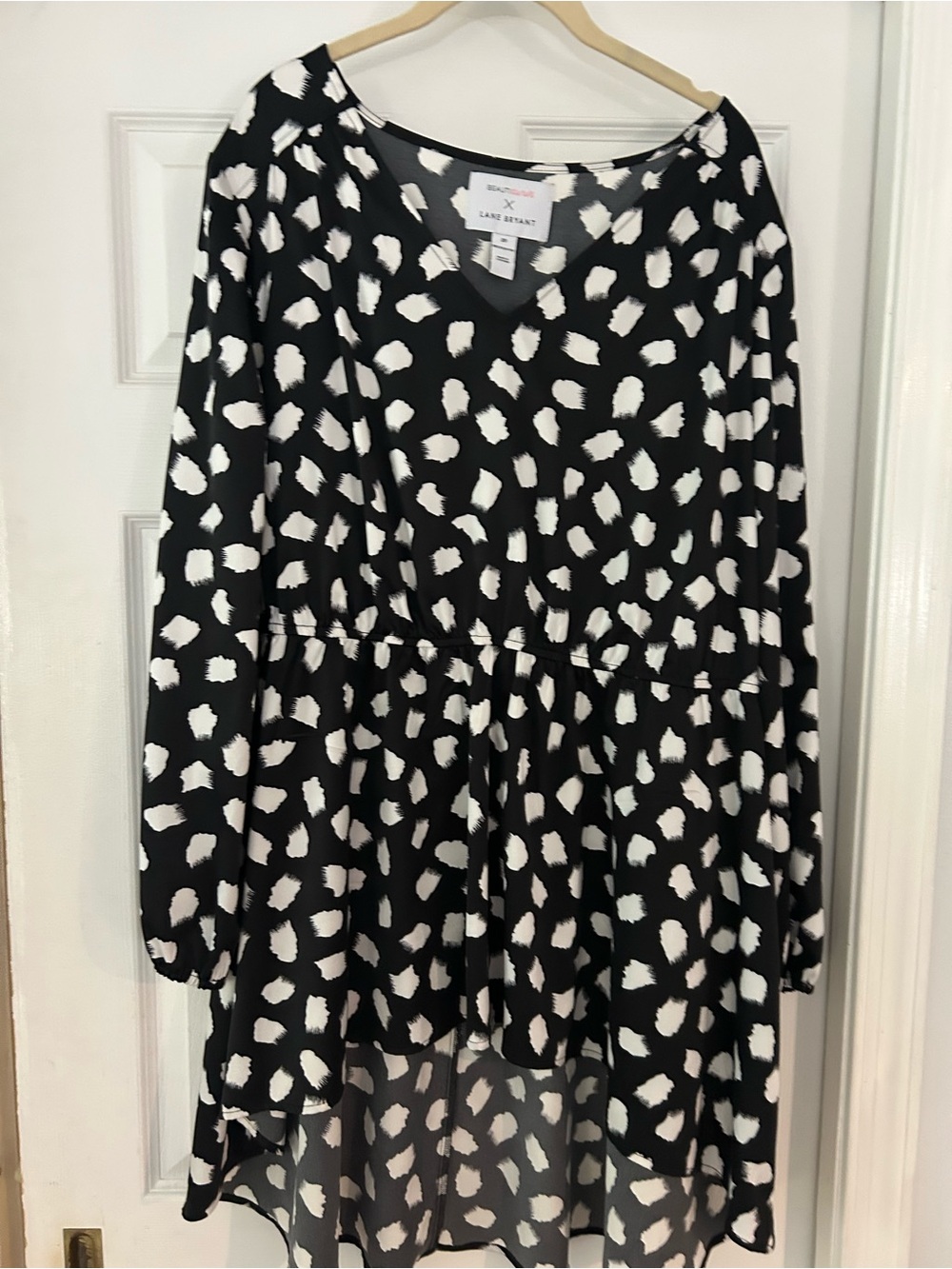 Lane Bryant Black & White Abstract Spot Tunic